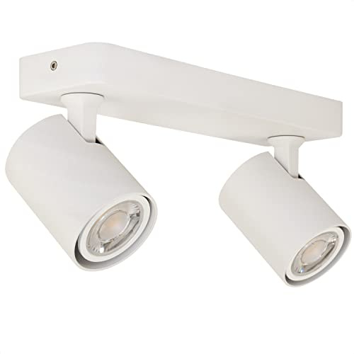 INNOVATE LED Deckenstrahler Schwenkbar | GU10 Spotleuchten & Spotbalken 230V | Deckenlampe LED Deckenleuchte | Deckenspots 2-flammig für Küche, Wohnzimmer, Schlafzimmer | Lampe Weiß Dual