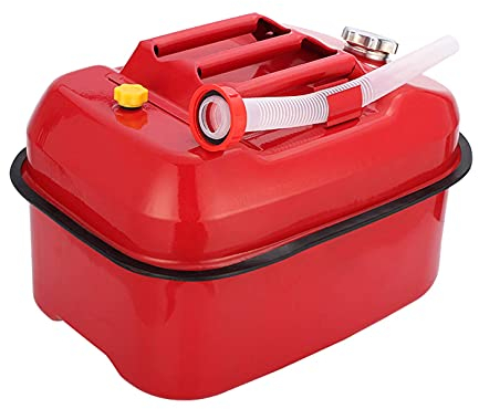 Tanica per benzina Tanica in metallo rosso Tanica per carburante con beccuccio universale Ricambio di emergenza per auto e moto all'aperto (20L)