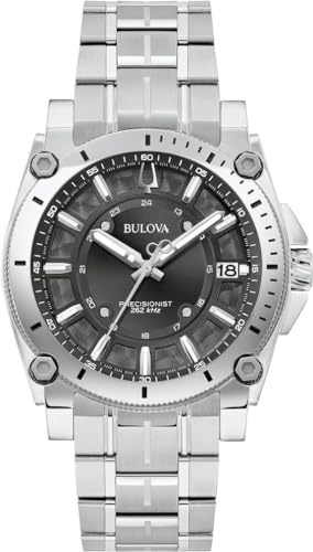 Bulova Herren Armbanduhr Icon mit silberfarbenem Edelstahlarmband, Gehäusedurchmesser: 40 mm, 96B417