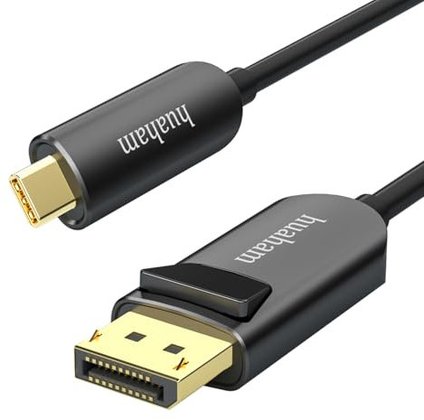 huaham USB C zu DisplayPort Glasfaserkabel 10M,USB -Typ C bis DP 1.2 Kabel 4K@60Hz, Support Thunderbolt 4/3 Compatible iPhone 15Pro/Max, MacBook Pro/Air, iPad, XPS