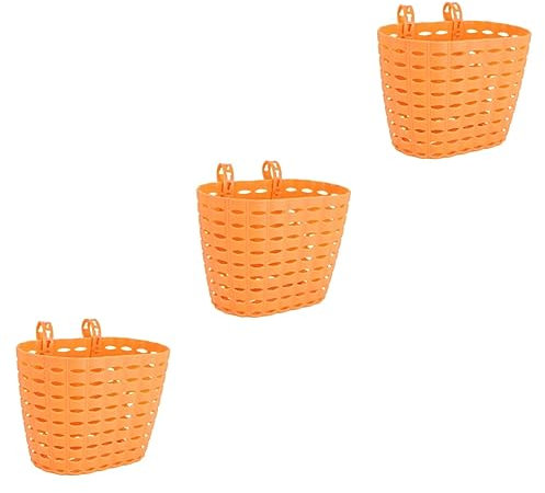 ABOOFAN 3stücke Abnehmbarer Mädchen Fahrradkorb Kunststoff Wasserdichter Lenkertasche Für Kinderfahrräder Orange Für Ausflüge Schwere