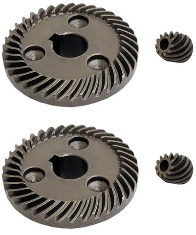 2 Sets Metal 36-Teeth Gear 11 Tooth Spiral Bevel Pinion Compatible With Makita 9553-9555 9557 9558 Angle Grinder Electric Tool Replacement Parts