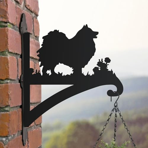 Black Country Metal Works Steel Pomeranian Dog Hanging Basket Bracket