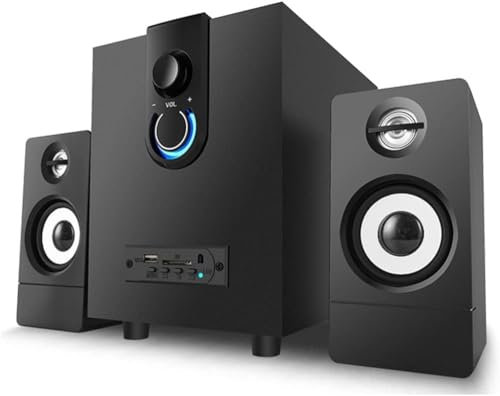 VipMan Altavoz de PC, Altavoces Multimedia de Madera Activos 2,1, Altavoces de Ordenador con subwoofer for Accesorios de PC de Escritorio, Oficina en casa