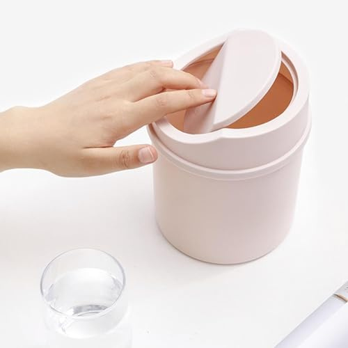 Generisch Desktop Mülleimer Mülleimer Mit Deckel - Süße Mülleimer, Tischmülleimer Mit Schwingdeckel, 16,5x13cm PP Klein Mülleimer Büro Tischabfalleimer Für Den Waschtisch Tischmülleimer Kosmetikeimer