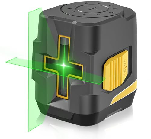 SAVSEC Green Laser Level with Self-Locking & Self-Leveling, IP55 Horizontal and Vertical Cross Line Laser Level for Home Decoration DIY and More
