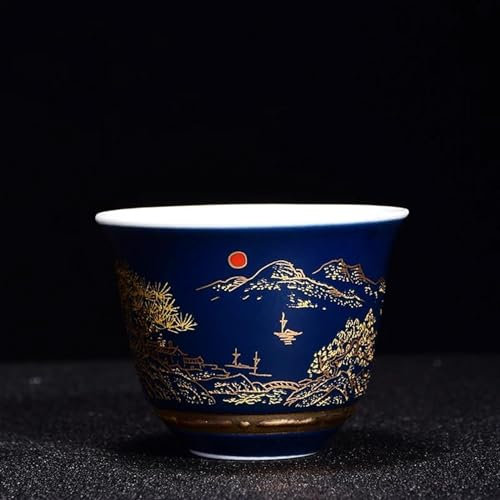 ATGQBCF Luxus-Teetasse Im Kaiserlichen Hofstil Einzelne Tasse Tee-Set Chinesische Blaue Und Weiße Porzellan-Teetassen Anti-Skalierung Handgefertigte Teeschale Teetassen-Set Teeservice Mit Teekanne