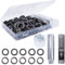 HO2NLE Kit de 100 œillets de 20 mm - Kit de perforation à œillets avec boîte de rangement pour rideaux, toile, tissu, cuir, vêtements, chaussures - Noir