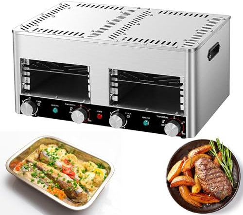 Parrilla EléCtrica Para Interiores, Parrilla PortáTil Para Barbacoa, Parrilla Para Carne De Mesa, Horno PequeñO De Acero Inoxidable De 1470 ℉ Para Acampar, MáQuina Para Cocinar Carne,B-110V