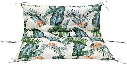 Cuscino impermeabile per panca da giardino a 2/3 posti, con legacci, morbido, per mobili da patio, interni ed esterni, stampa con foglie di banano, 100 x 100 cm