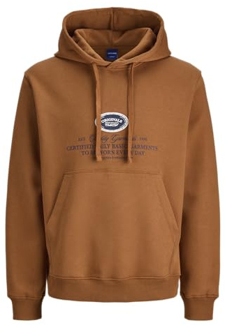 JACK & JONES Jorgreene Branding Sweat à Capuche pour Homme, Huile d'argan, M