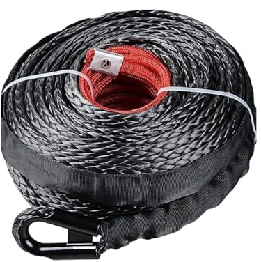 1 Stück 10 mm 22000 Pfund Synthetisches Windenseil mit schwarzer Schutzhülle for ATV UTV SUV (schwarz)(10mmx23m 1pc)