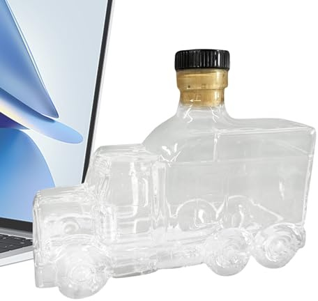 Decanter per liquore – Contenitore per whisky medio stile camion, decanter decorativo da 375 ml con tappo per liquore birra champagne feste matrimoni brunch compleanno bar domestici