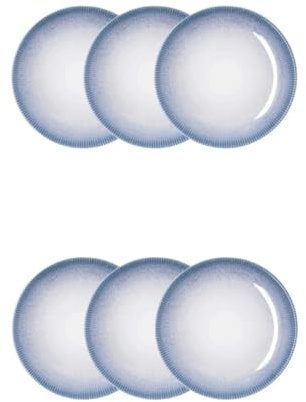 Bidasoa Lea Hydrozero Lot de 6 assiettes à pain en porcelaine 15 cm Passe au micro-ondes empilable