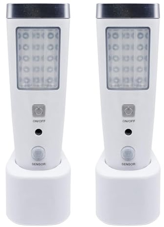 Gvvsjgdbis Lampada da parete con sensore di movimento 4 in 1, torcia a LED fuori tensione, torcia elettrica di emergenza ricaricabile, presa UE