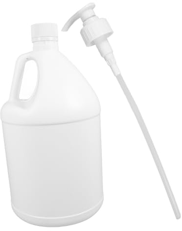 Cabilock Bouteille Plastique Alimentaire avec Pompe Grand Récipient Étanche Réutilisable pour Eau Sauces et Boissons Poignée de Transport Ergonomique Camping et Stockage Familial