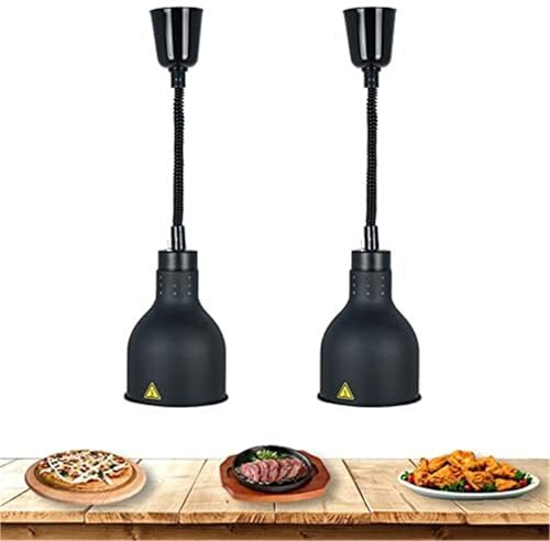 JAVPTAV Lampada riscaldante Commerciale for Alimenti, lampadine da 250 W, scaldavivande Regolabile da 60 a 180 °, Lampada scaldavivande for Cucina Domestica(2PCS)