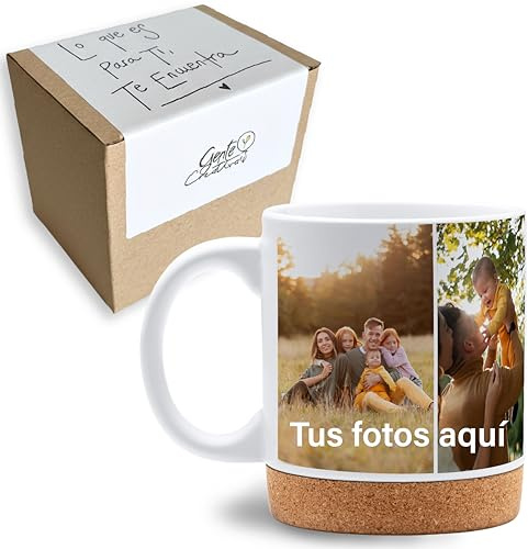 Taza Personalizada con Fotos + Caja de Regalo – Regalo Original para Mujer, Pareja y Familia – Ideal para Amigo Invisible, Cumpleaños y Navidad – Varias Opciones de Personalización