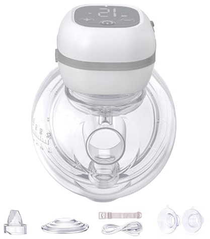 Haokoo Electric Wearable Breast Pump, Strong Suction Hands Free, Quiet Cordless Portable Pump for Work, Travel & Night Use, 3 Modes 12 Levels, Comfortable Fit, BPA Free