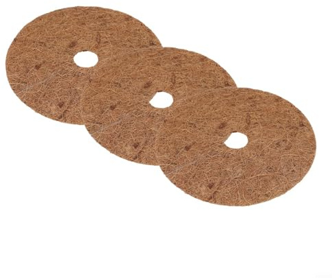 Yuanpgky Dischi per pacciamatura in cocco, per protezione delle piante, tappetino in fibra di cocco naturale per giardino, vaso, balcone, diametro da 20 a 60 cm, per controllo e acqua (20 cm)