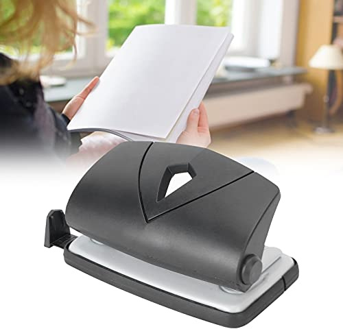 Yctze Adjustable Small Plastic Hole Punch Machine Stationery Binding - Manual Punching Tool with Ruler, Compact Design Paper, Cardstock, and Crafts, Ideal Organizing Documents (Black)