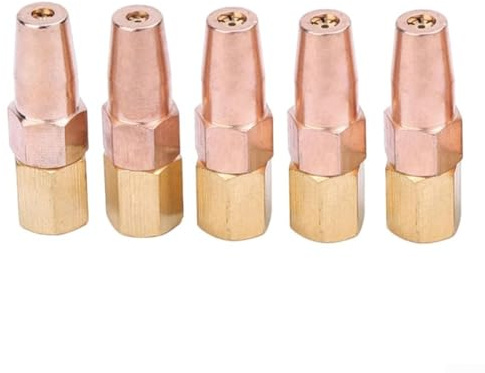 Gasschweißdüse H01–6, 5 Stück, 0,9 mm bis 1,3 mm Öffnung, komplett Kupfer für Propan und Sauerstoff, 36 mm Höhe, für Wärmebehandlung und Glätten