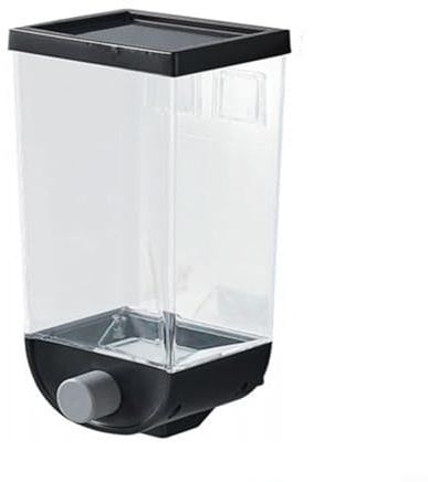 Dispenser da parete per farina d'avena, contenitore per alimenti sfusi con fondo antiscivolo, ideale per l'organizzazione della cucina (1L nero)