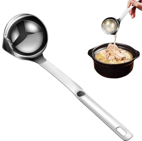 Separatore di olio, separatore di grasso, separatore di grasso alimentare, cucchiaio per schiumarola, filtro per brodo con impugnatura estesa, mestolo per salsa, accessorio per la preparazione