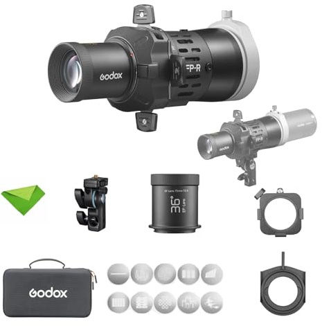 Godox FP-R-36 Projecteur Flash, Accessoire de projection pour tête ronde, Monture EF, Objectif de projection 36°, Accessoire pour flash cobra compatible Godox V100, V1, V1 Pro, AD100 Pro, AD100 Pro II
