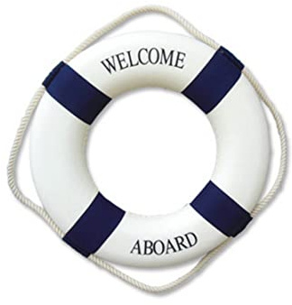 1 Packung Rettungsring-Wanddekoration „Willkommen an Bord-Schaumstoff-Wandbehang, Heimdekoration im mediterranen Stil – Blau