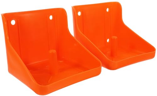 Healeved 2pcs Sturdy Red Pp Horse Salt Lick Rack Holder for Livestock Salt Bricks, Easy to Assemble Cylinder Feeder Suitable for Livestock Farm Use