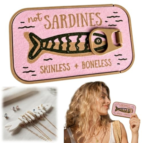 Sardine Smyckeskrin för Kvinnor, Sardine Box Resesmyckesfodral