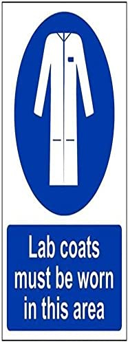 vsafety 41066 an-s LAB Coats zu tragen, in diesem Bereich Pflicht Schutzbekleidung Schild, selbstklebend, Hochformat, 150 mm x 200 mm, blau