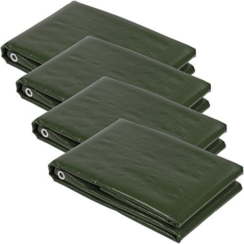 Zill® 4x PE - Holzabdeckplane 1,5 x 6 m grün 210 g/m² Gewebeplane Abdeckplane Schutzplane Holz Plane