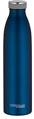 THERMOcafé by THERMOS TC BOTTLE saphire blue mat 0,75l, Isolierflasche aus Edelstahl, kohlensäurefest, 12h heiß 24h kalt, Auslaufsicher, für Schule, Unterwegs & Büro