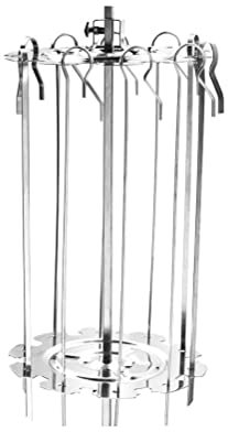 Calayu Plaque de cuisson pour brochettes en acier inoxydable avec brochettes rotatives 10 brochettes pour viande, légumes
