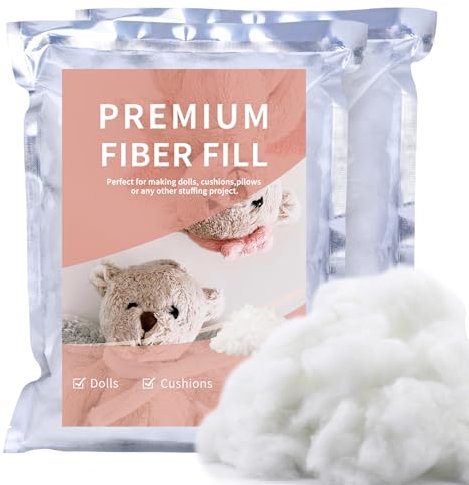 Zxiixz 350 g polyesterfyllning, kuddfyllning, återvunnen polyesterfiber, fyllning med hög motståndskraft för kuddfyllning, dockor gör-det-själv-och heminredningsprojekt (350 ml)