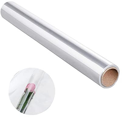 YGMXZL Transparente Geschenkpapier,50cm*50m Klares Cellophan Rolle,2.3 Mil Thickness Transparente Zellophan-Floristen-Folie für Geschenkkörben Geschenkpapier Blumenfolie Geschenkfolie(Style A)