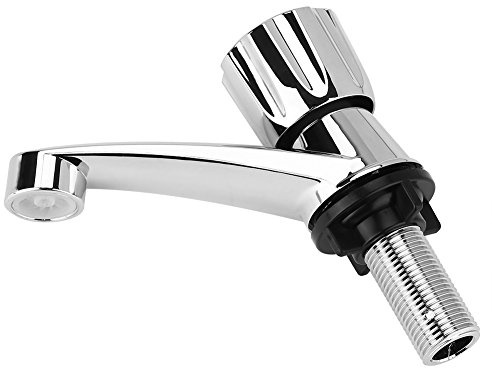 Robinet d'eau froide simple, robinet à quart de tour durable pour salle de bain et cuisine, finition ABS chromée, filetage G1, poignée à obturateur compacte, lot de 1