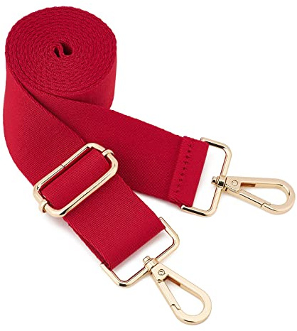 ZOOEASS Wide Shoulder Strap (Solid),Adjustable Replacement Belt Crossbody Canvas Bag Handbag (Red)