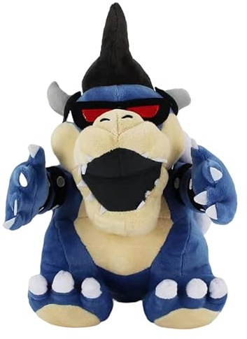 MASINIES Peluche Koopa, Bowser (Super Mario), jouet en peluche souple, dragon debout, poupée en peluche, 25 cm (bleu)