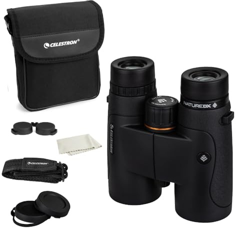 Celestron - Nature DX 8x42 Binoculars – Ideal for Birding and Outdoors – 42mm Objective Lenses – Wide 7.4° Field of View – BaK-4 Prisms – Fully Multi-Coated – Waterproof and Fogproof