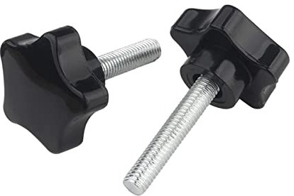 MOOPW M8 x 60mm 4 Stk Stern Rändelschrauben Kohlenstoffstahl Knopf Handhaben Klemmung Schrauben Plastik Griff Maschine Klemmgriff