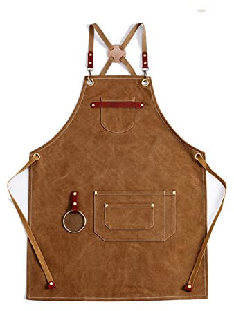 BATTTX Arbeitsschürze Herren,Robuste Werkzeugschürze for Männer, Arbeitsschürze Mit Werkzeugtaschen for Küche, Garten, Keramik, Werkstatt, Garage Und Mehr