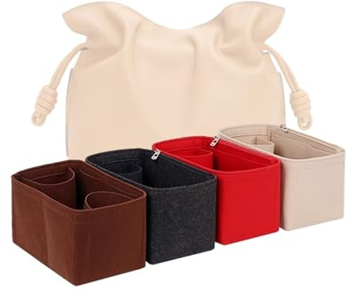 LinerLink Taschen-Organizer für Loewe große Flamenco-Clutch (Taschengröße (L x H x T): 38 x 29 x 14 cm, handgefertigter Taschen-Organizer, individueller Tascheneinsatz, 2 mm Filztascheneinsatz