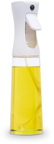 COOK WITH COLOR Glass Oil Sprayer for Cooking, BBQ, Salad Olive Oil Spray Bottle with Non-Slip Handle, Oil Sprayer Bottles for Healthy Eating, Grey