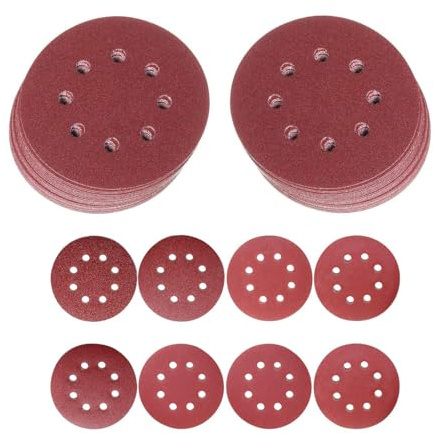 Disques Abrasifs 125mm Grain Mixte 40/60/80/120/180/240/320/400 Papier Poncer 80 Pièces 8 Trous Disque Poncage pour Ponceuse Excentrique