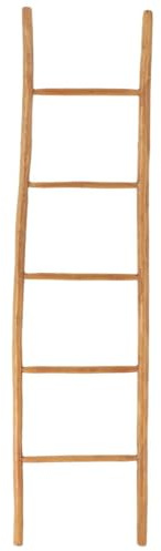 TENDANCE - Echelle Porte Serviettes en Teck 5 barreaux - Naturel Fonce
