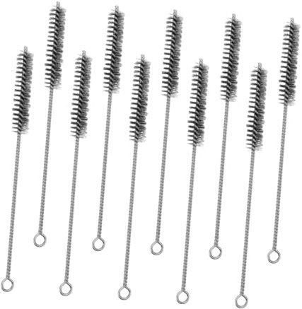 Healeved 10pcs Stainless Steel Pipe Cleaning Brushes Hard Bristle Brush for Cleaning Shower Tube Wire Tools