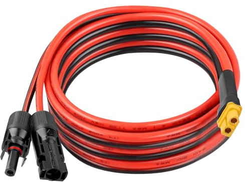 XT60 Solar-Verlängerungskabel, 10 AWG, 4,5 m, 2, 3, 6, 10, 15, 20, 25, 35, 40, 50, 75, 30 m, XT60 Solar-Verlängerungskabel, Buchse auf Stecker, für tragbare Powerstation, Solarpanel, RC LiFePO4